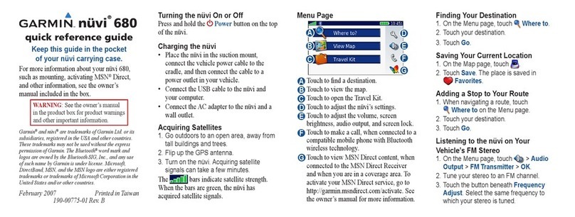 Garmin nuvi 680 User manual