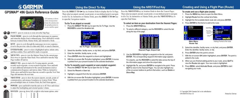 Garmin GPSMAP 496 Quick reference guide