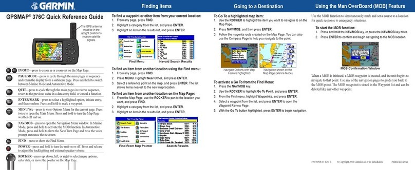 Garmin GPSMAP 376C Quick reference guide