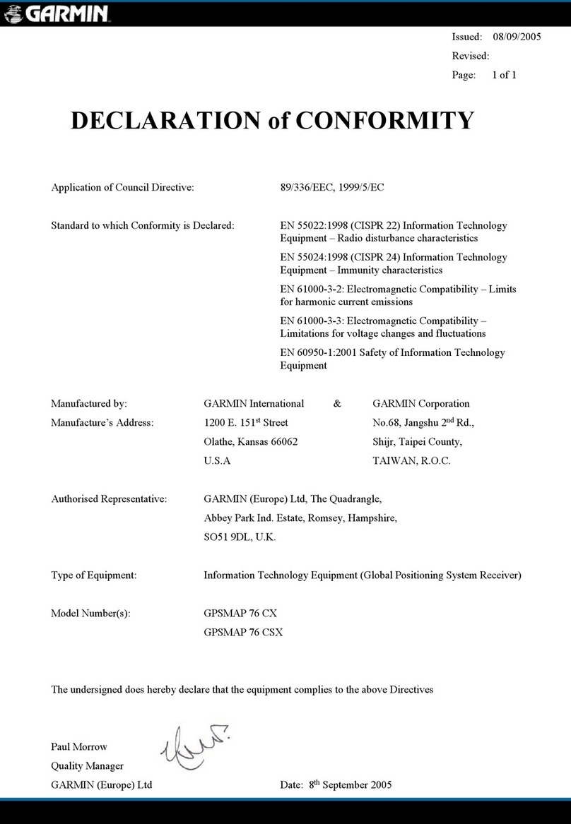 Garmin GPSMAP 76 CSx Reference guide