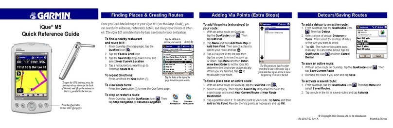 Garmin iQUE M5 Quick reference guide