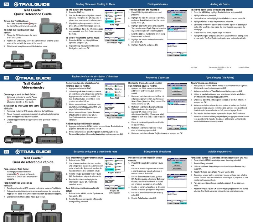 Garmin Trail Guide Quick reference guide
