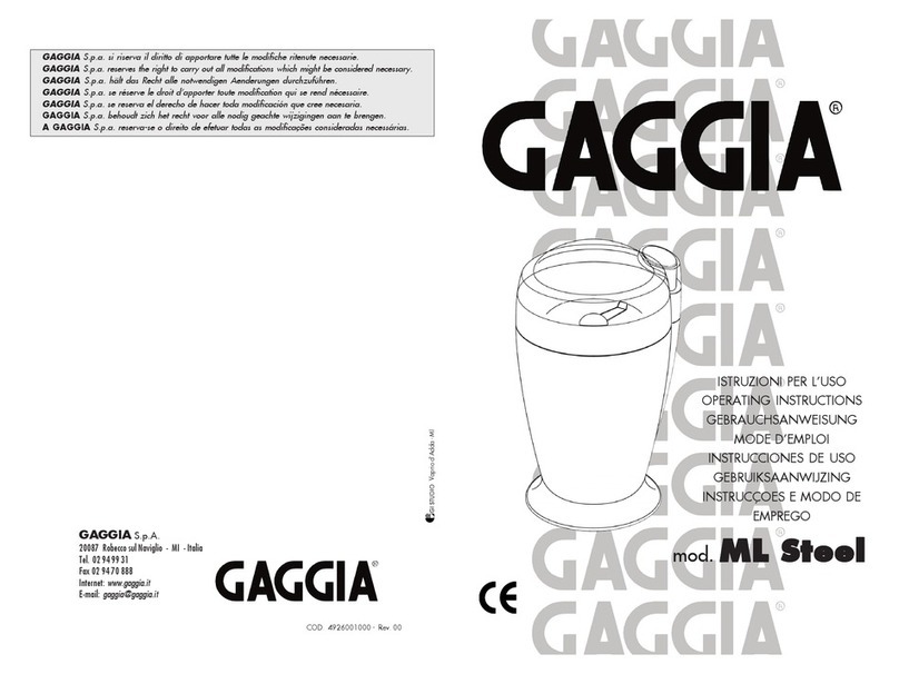 Gaggia ML Steel operating instructions