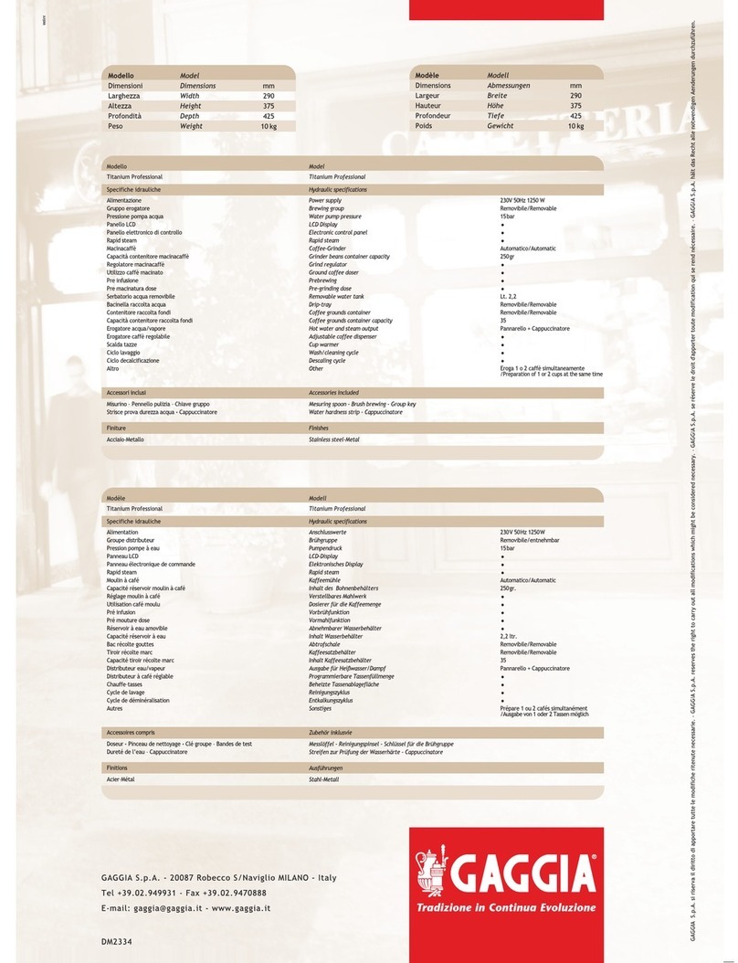 Gaggia TITANIUM User manual