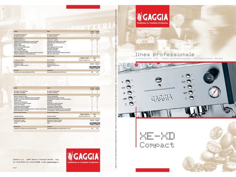Gaggia XD Compact Specifications