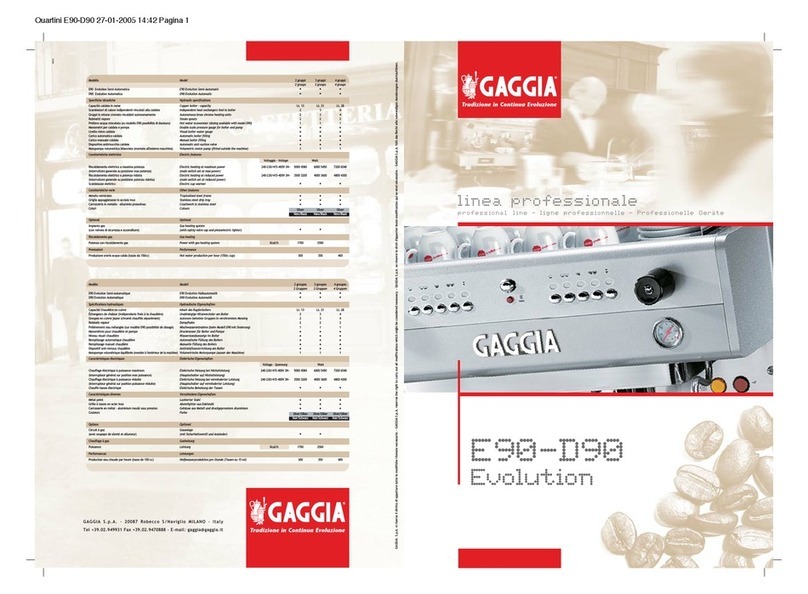 Gaggia D90 Evolution User manual