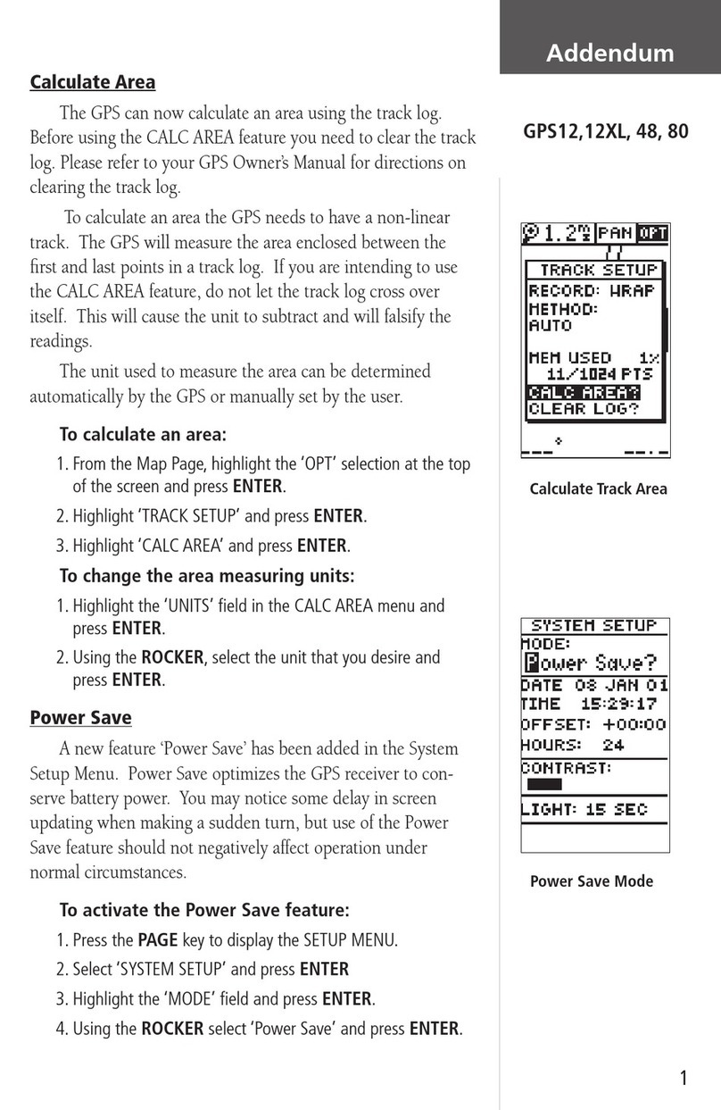 Garmin GPS 12XL - Hiking Receiver supplementary guide