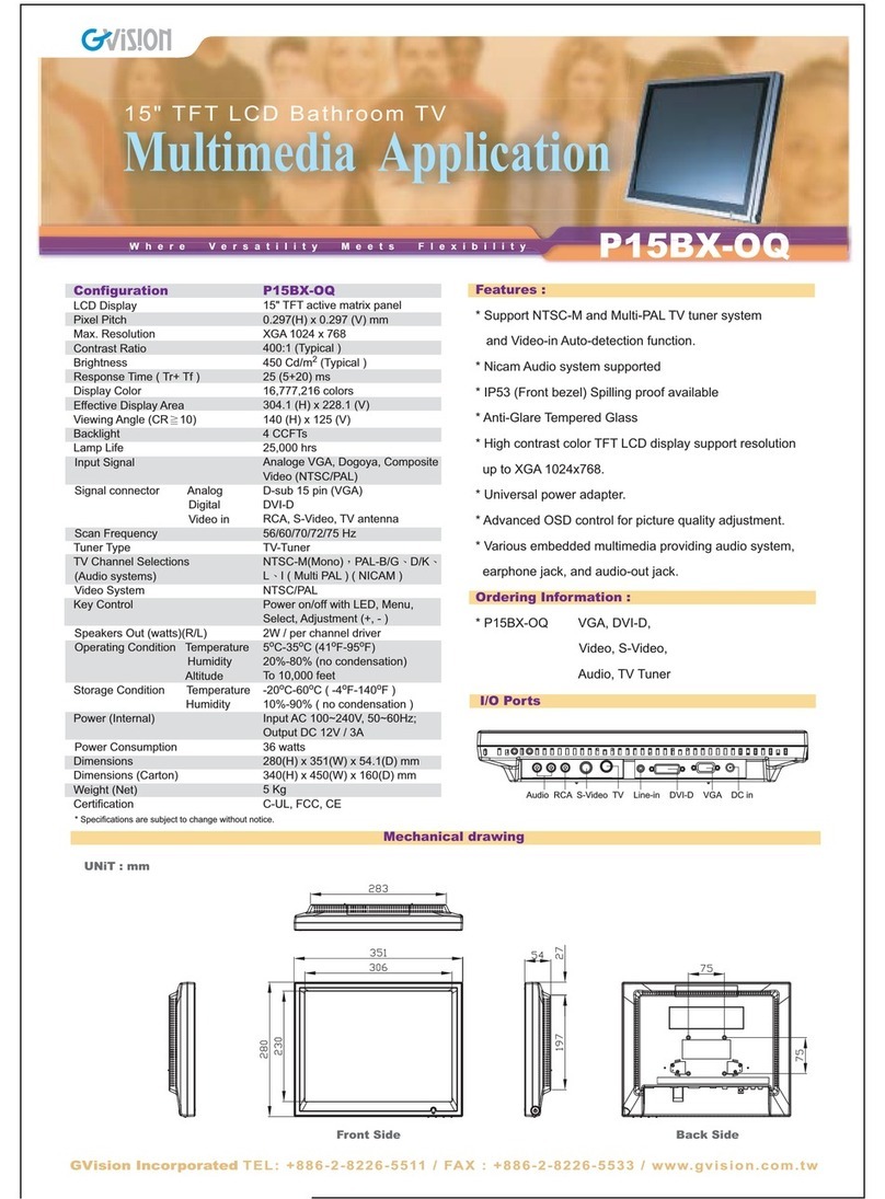 GVision P15BX-O Specifications