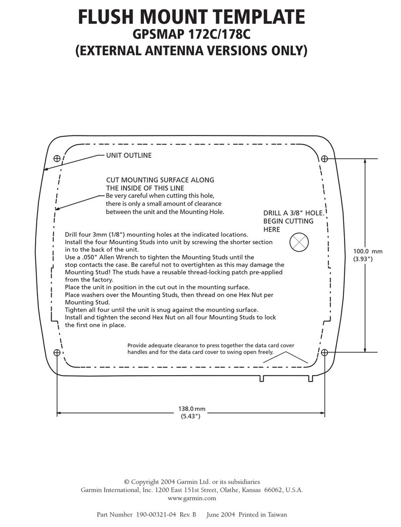 Garmin GPSMAP 172C - Marine GPS Receiver Flush Mount Template