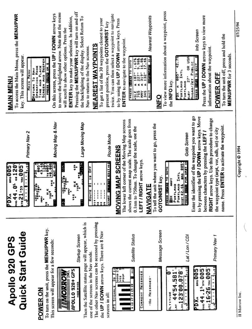 Garmin Apollo 920 quick start guide
