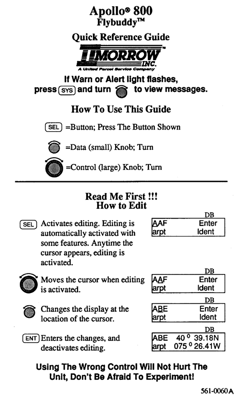 II Morrow Inc. Apollo 800 User manual II Morrow Inc. Apollo 800 User manual