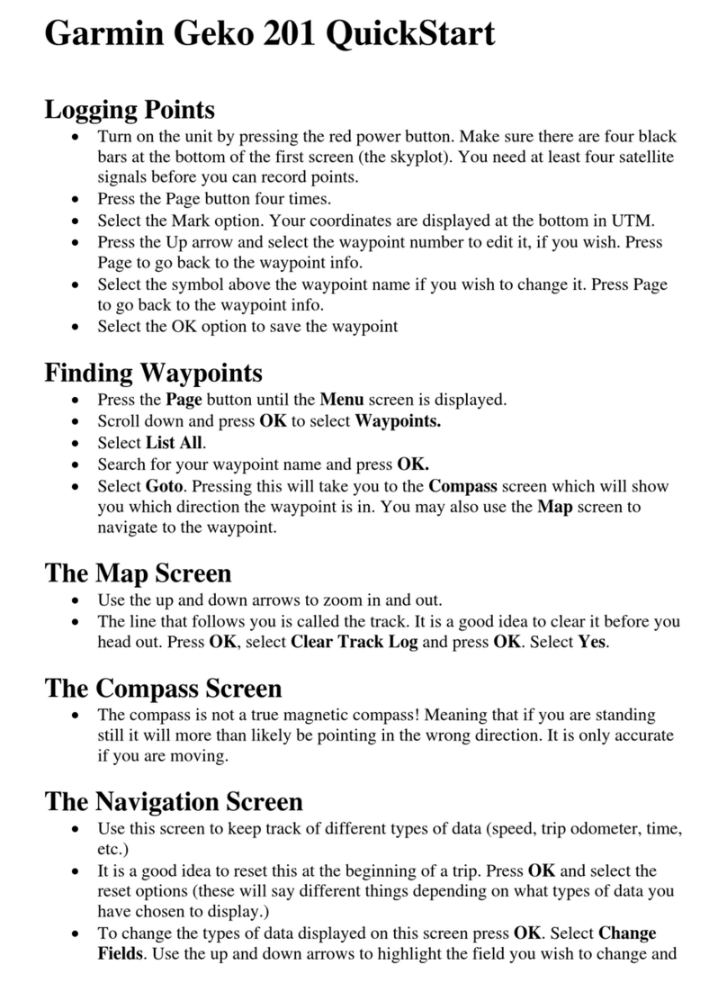 Garmin Geko 201 User manual