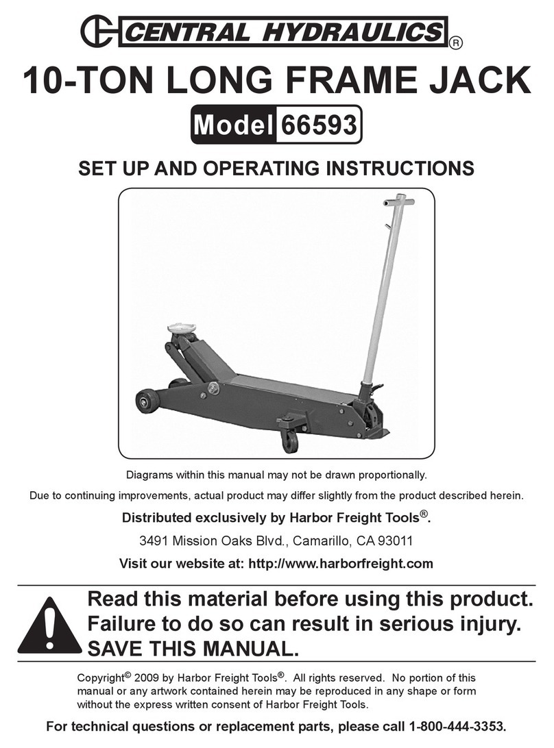 Central Hydraulics 66593 Set up and operating instructions