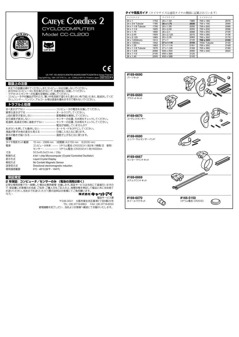 Cateye CC-CL200 User manual Cateye CC-CL200 User manual