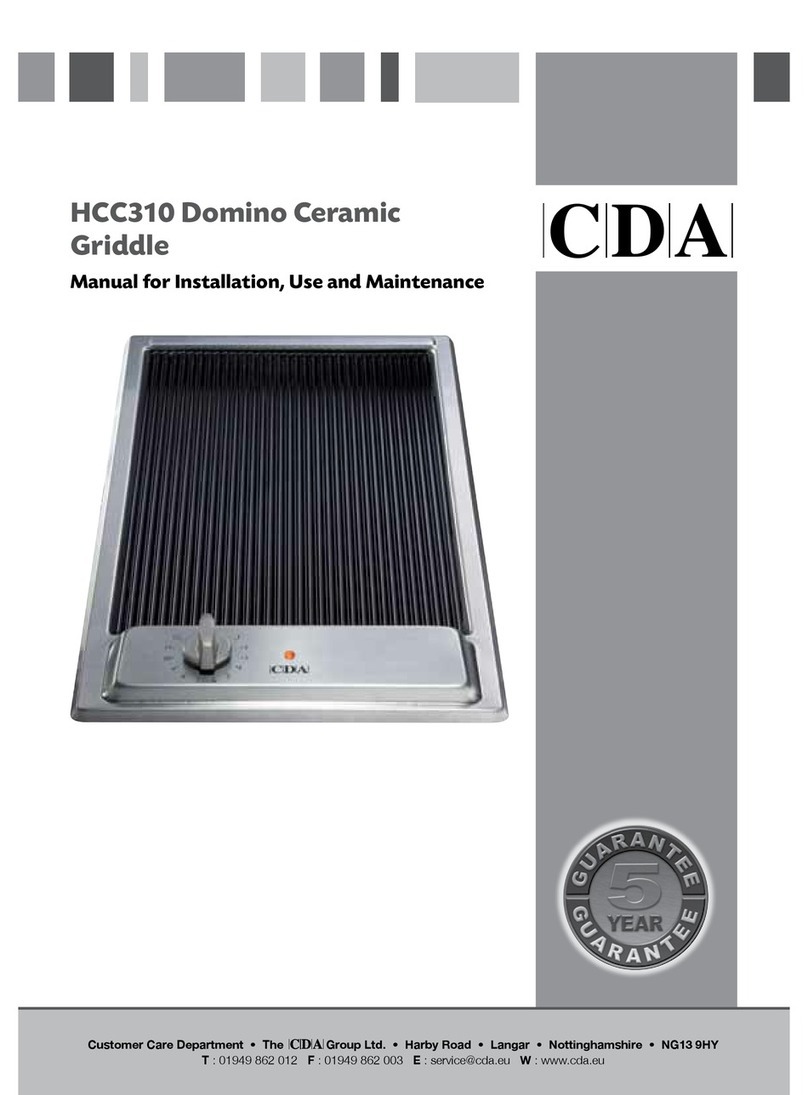 CDA HCC310 Manual for installation, use and maintenance
