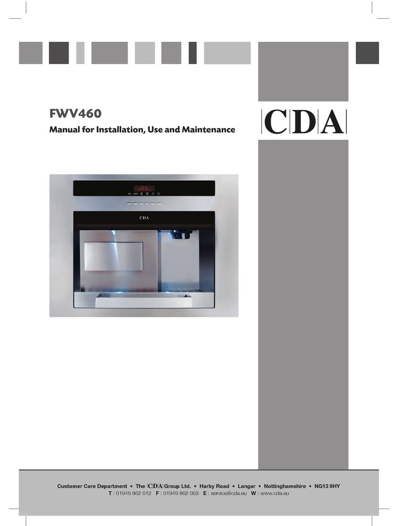 CDA FWV460 Manual for installation, use and maintenance