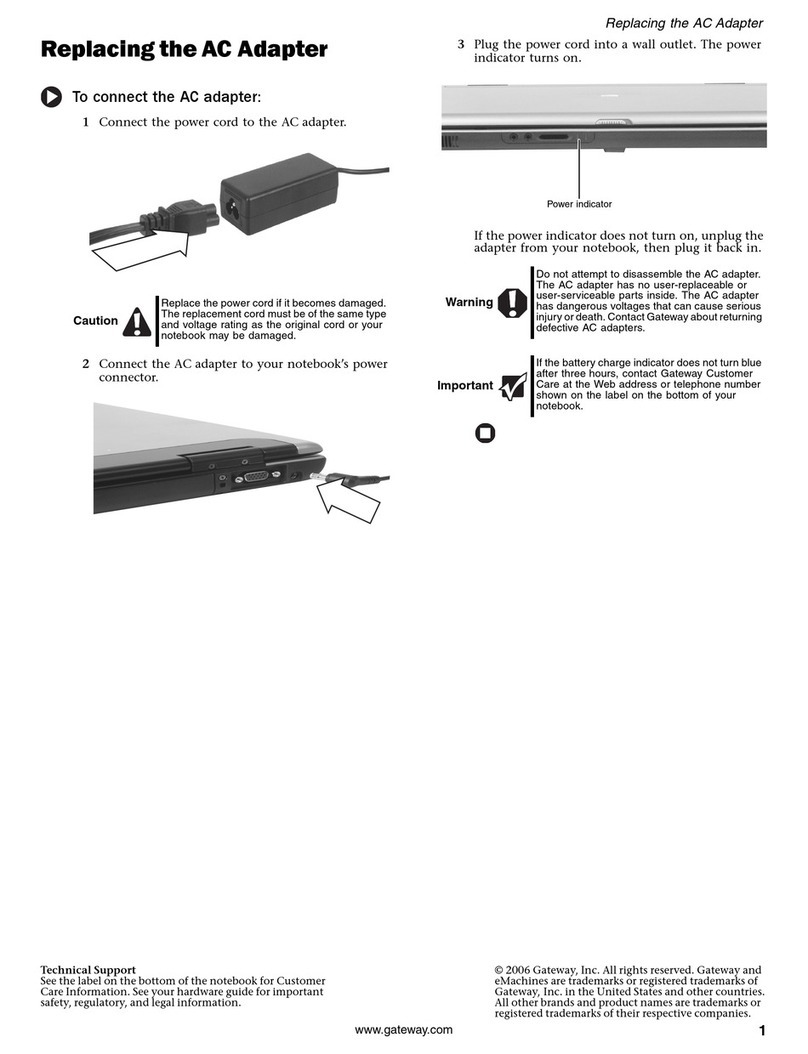 Gateway M685 Parts list manual