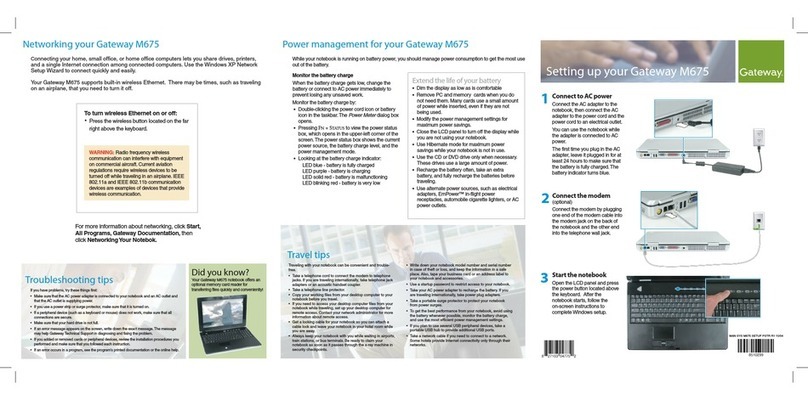 Gateway M675 User manual