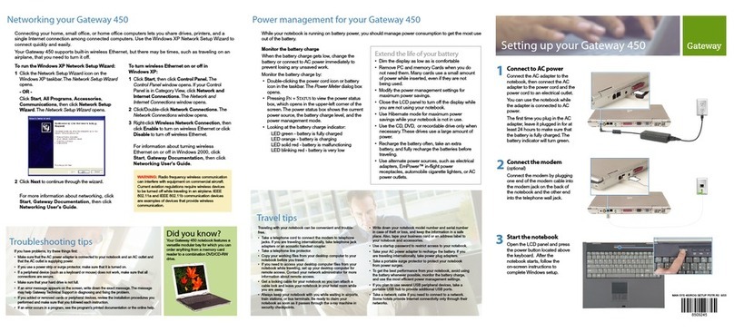 Gateway 450ROG User instructions Gateway 450ROG User instructions