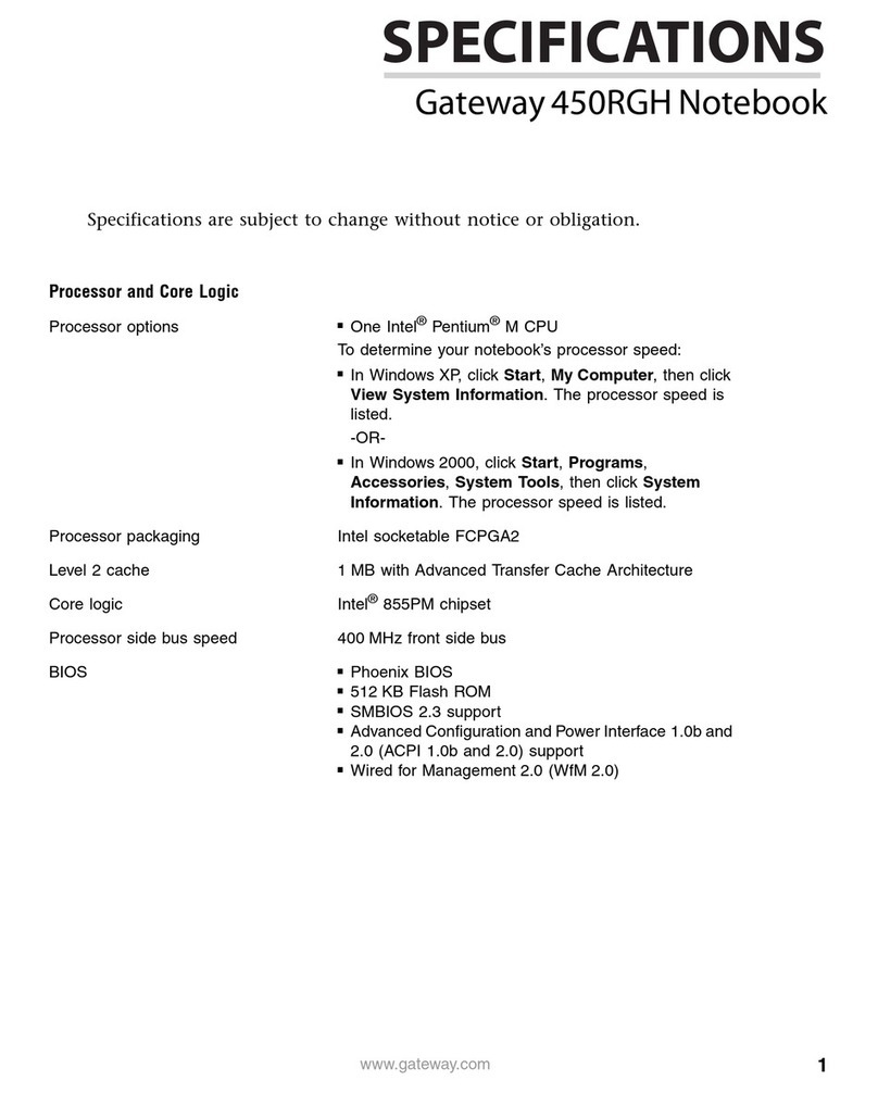 Gateway 450RGH User manual