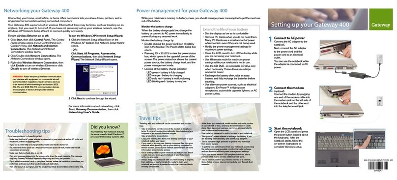 Gateway 400SD4 User manual