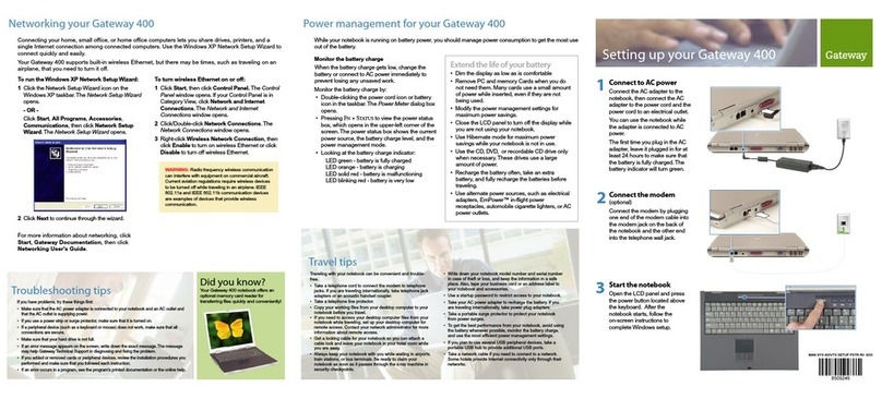 Gateway 400VTX User instructions