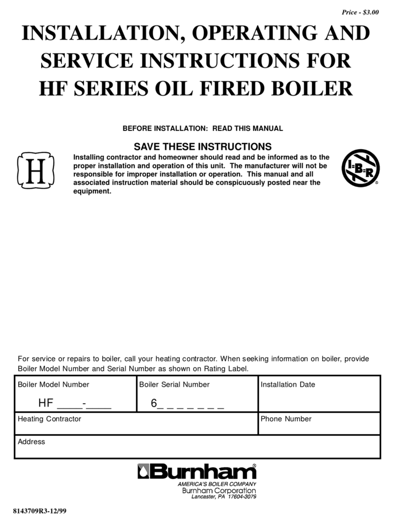 Burnham HF SERIES Operating/service instructions Burnham HF SERIES Operating/service instructions