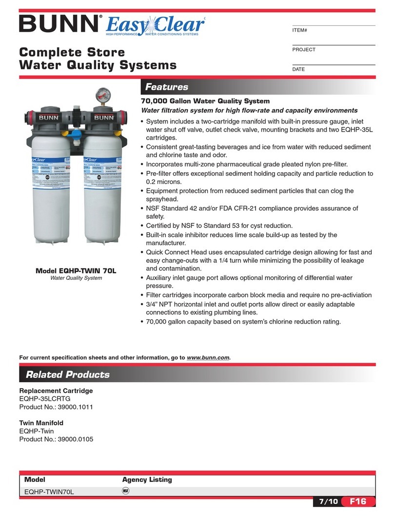 Bunn Complete Store Water Quality Systems EQHP-TWIN... User manual