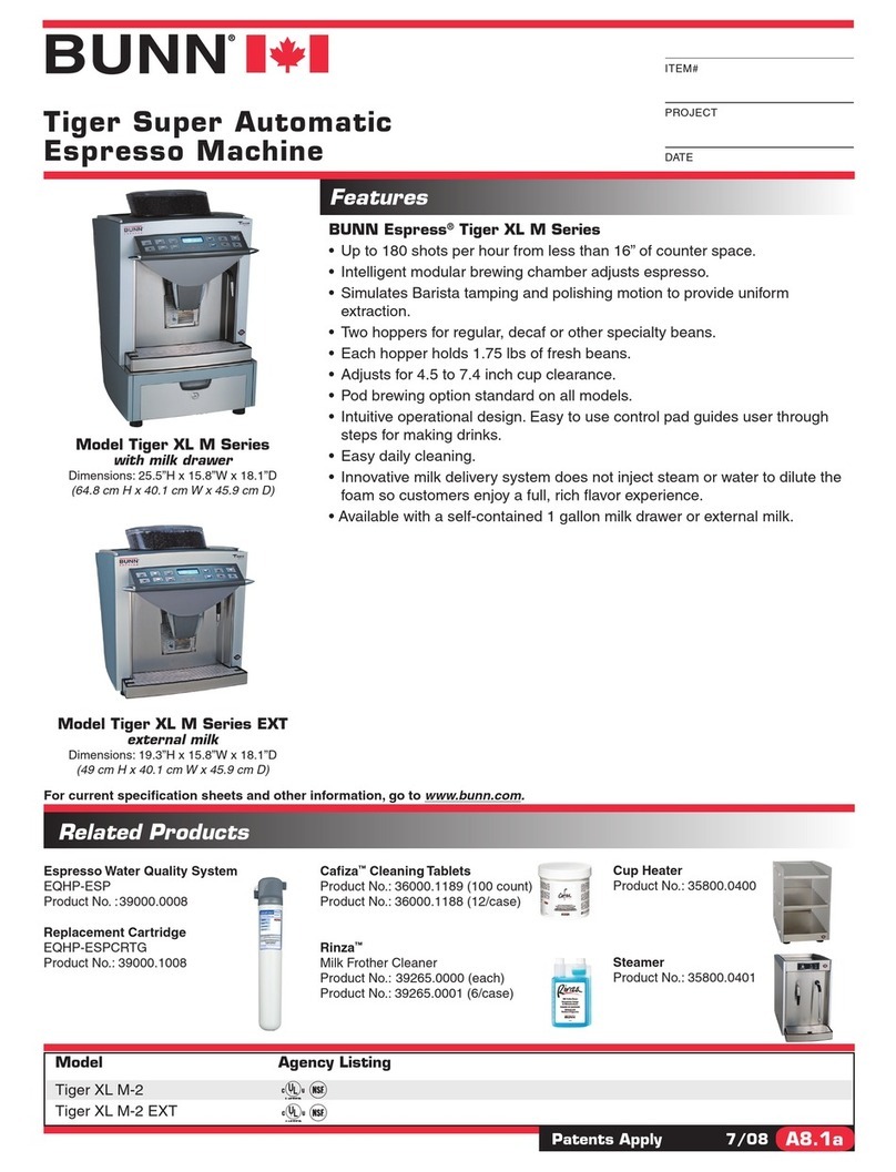 Bunn Tiger XL M-2 EXT User manual