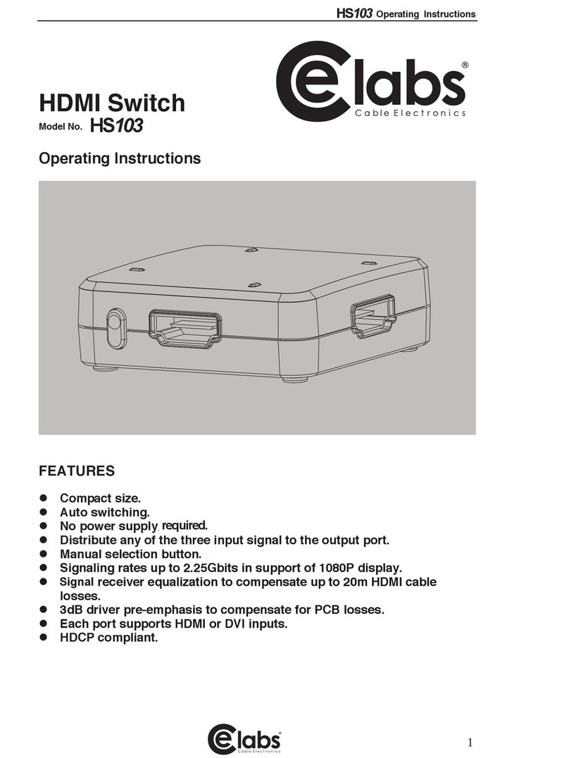 Cable Electronics HS103 User manual