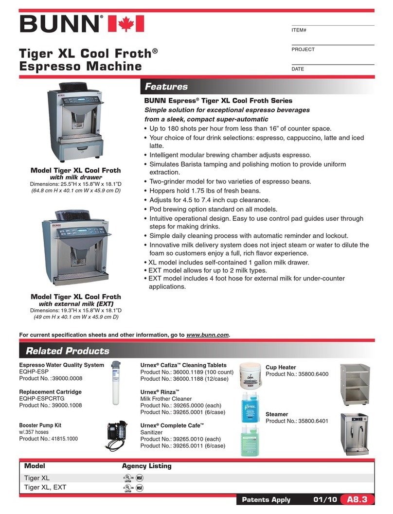 Bunn XL User manual