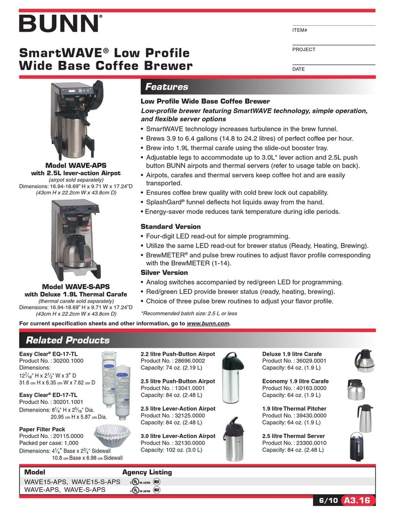 Bunn SmartWAVE WAVE-APS User manual