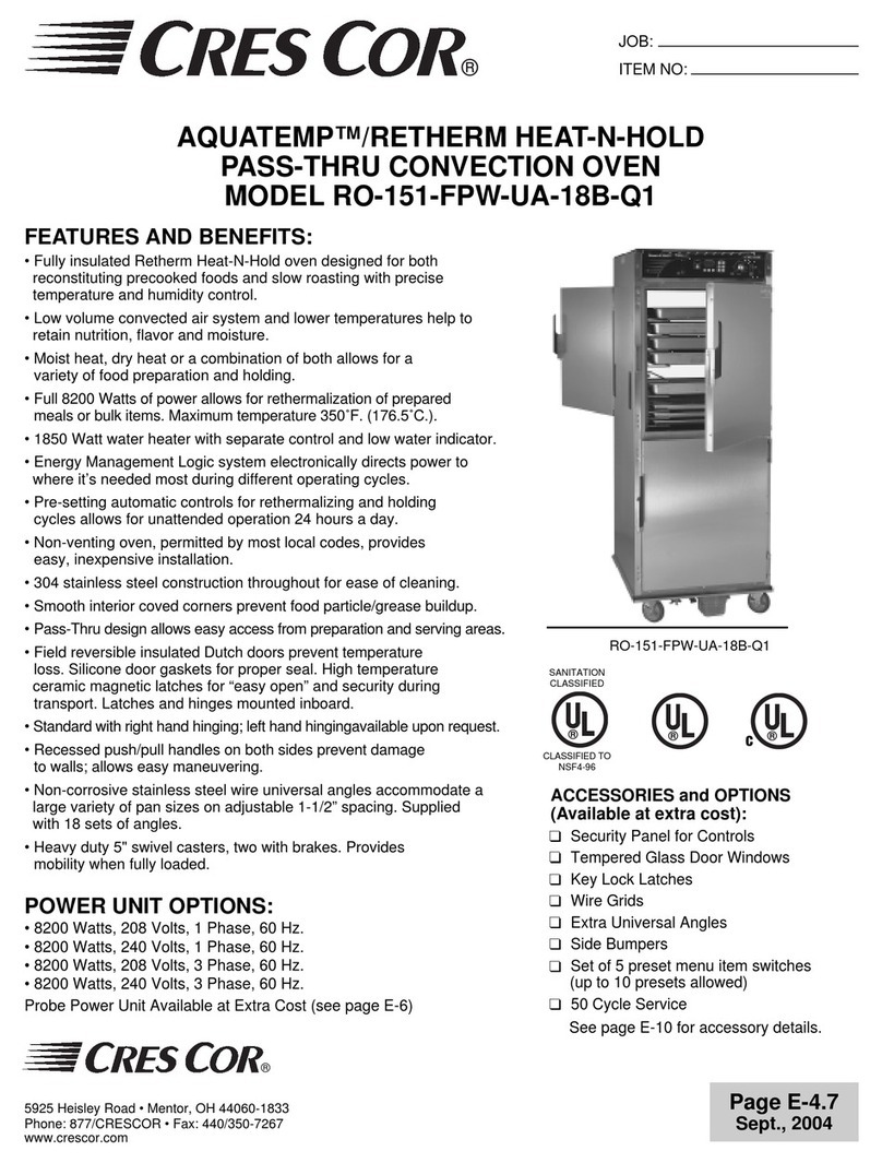 Cres Cor AQUATEMP RO151FPWUA18B-Q1 User manual