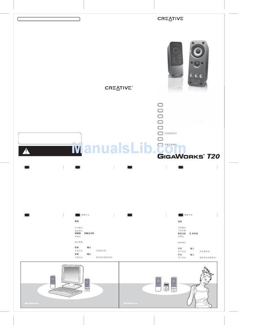 Creative GigaWorks T20 User manual