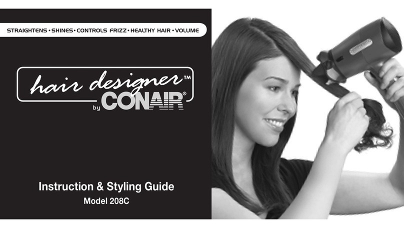 Conair hair designer 208C Instruction & styling guide