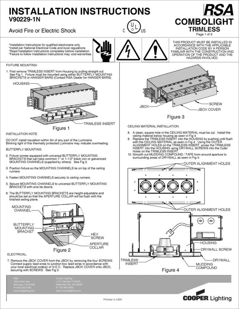 Cooper Lighting Combolight Trimless V90229-1N User manual