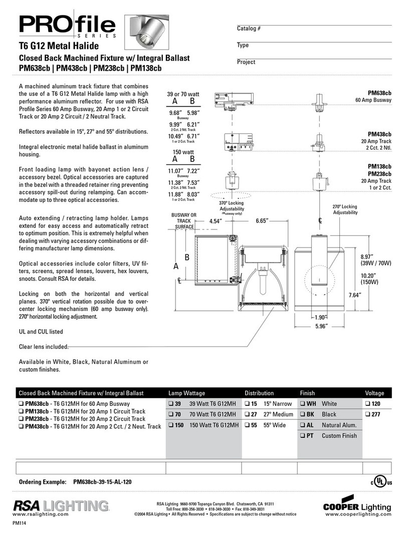 Cooper Lighting PM138cb User manual