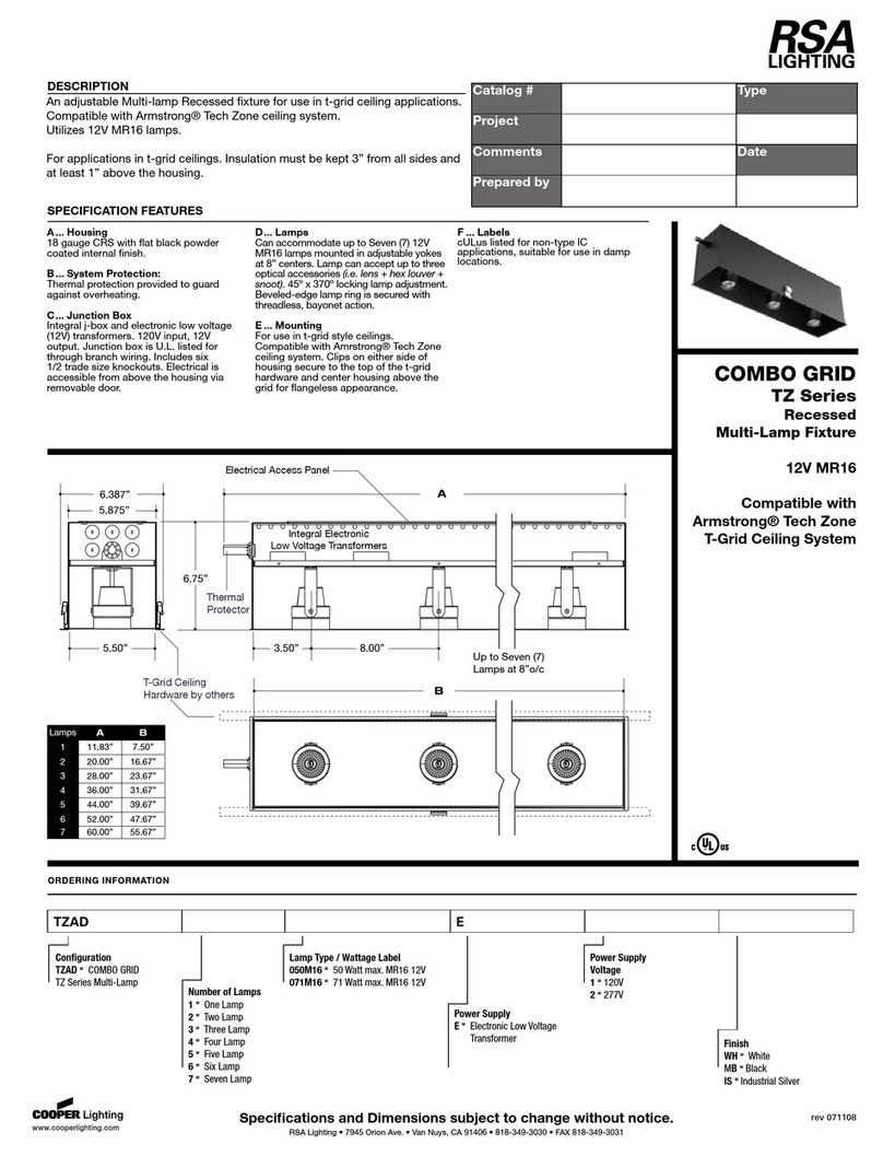 Cooper Lighting Combo Grid TZ Series specification