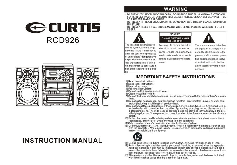 Curtis RCD926 User manual