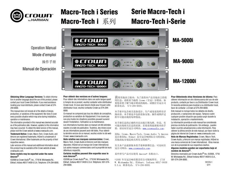 Crown i Series Operation manual