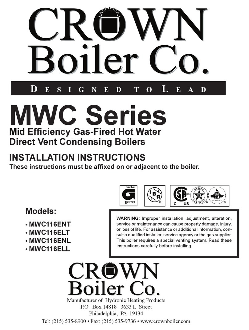 Crown Boiler MWC Series installation instructions