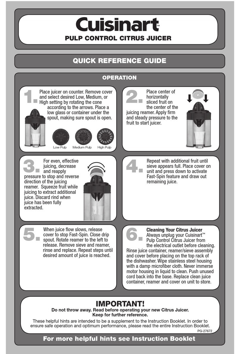 Cuisinart CCJ-500 Quick reference guide