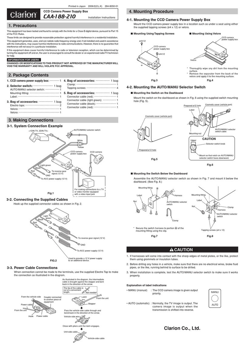 Clarion CAA-188-210 installation instructions