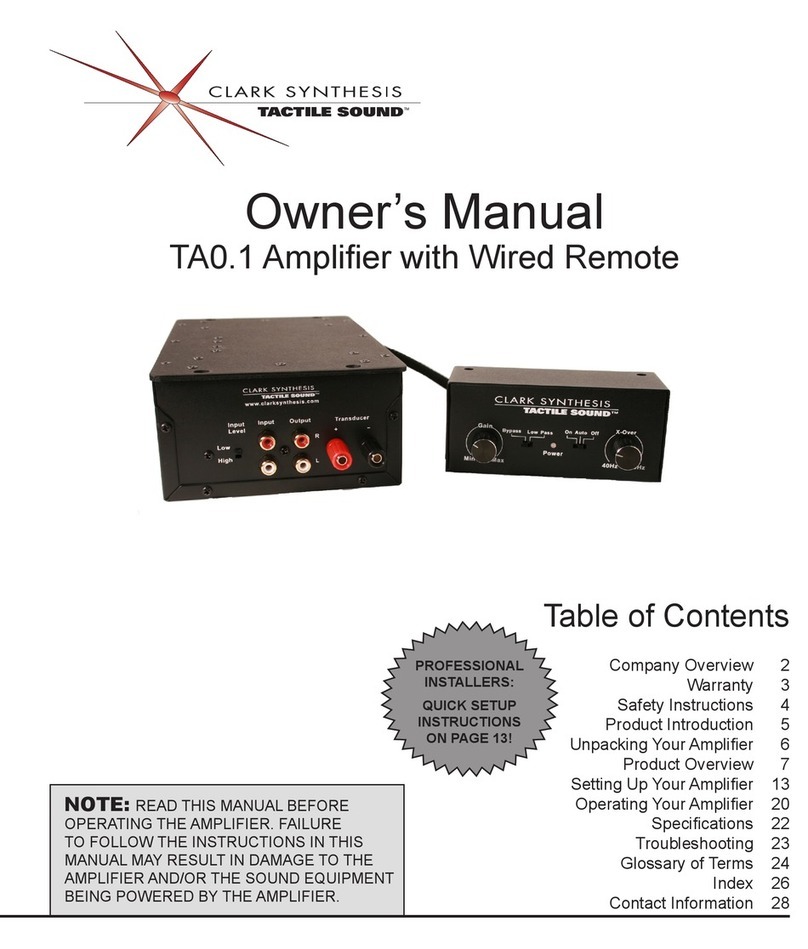 Clark Synthesis TACTILE SOUND TA0.1 User manual