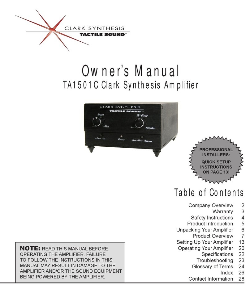 Clark Synthesis TACTILE SOUND TA1501C owner's manual Clark Synthesis TACTILE SOUND TA1501C owner's manual