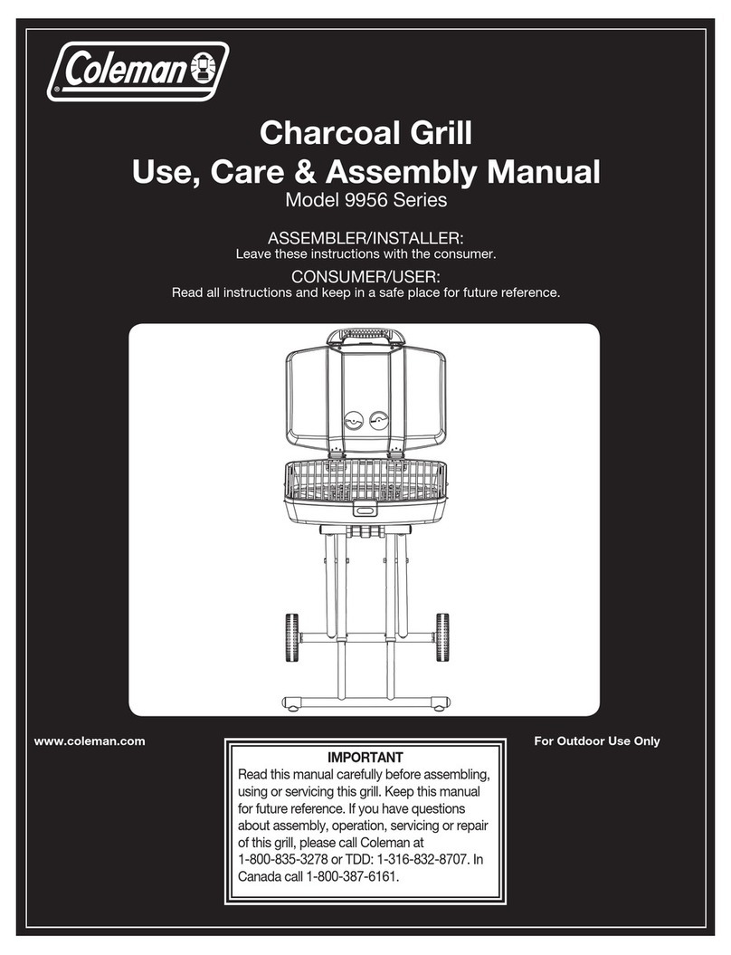 Coleman 9956 Series Use, care & assembly manual