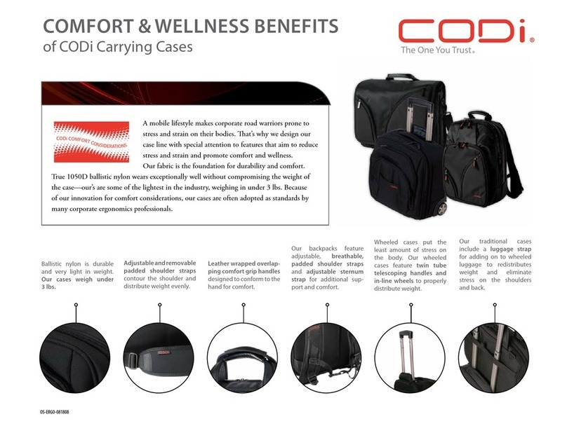 CODi Carrying Cases Specification sheet