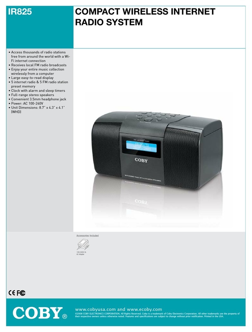 Coby IR825 - Network Audio Player User manual Coby IR825 - Network Audio Player User manual