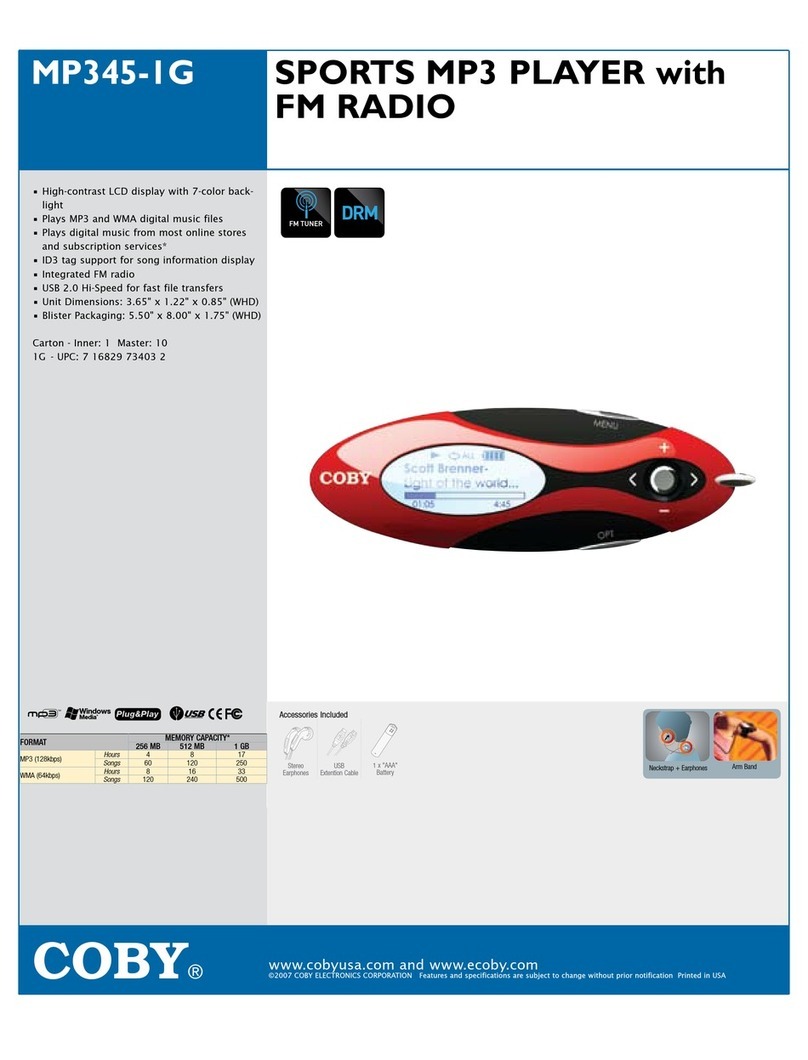Coby MP345-IG User manual