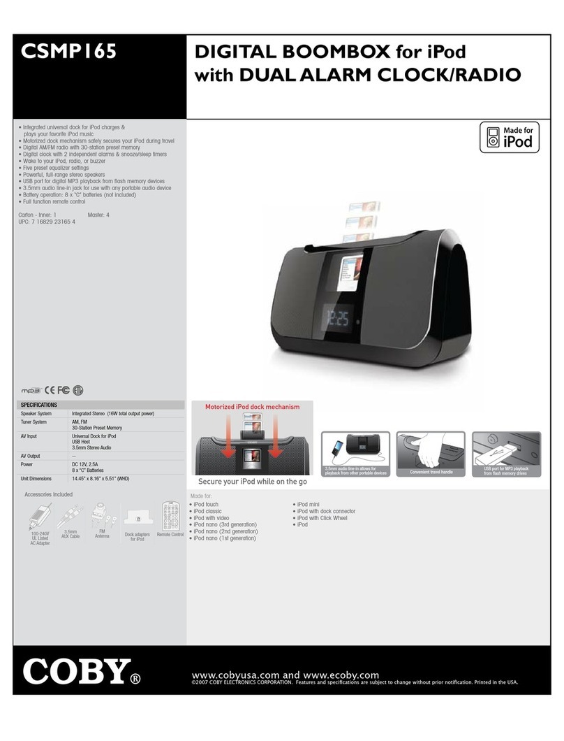 Coby COBY CSMP165 User manual